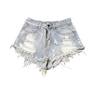 light washed SHEIN jean shorts